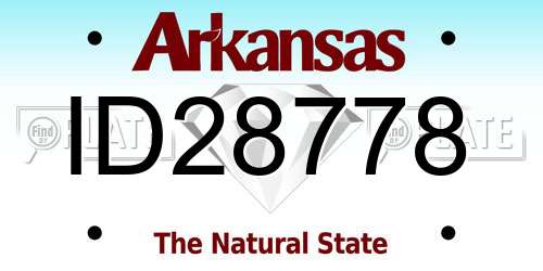ID28778 Arkansas License Plate
