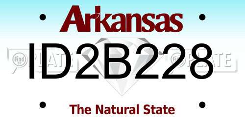 ID2B228 Arkansas License Plate