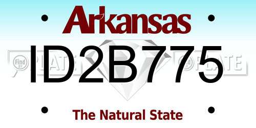 ID2B775 Arkansas License Plate