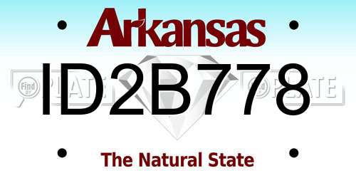 ID2B778 Arkansas License Plate
