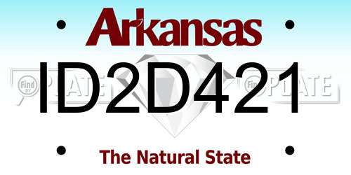 ID2D421 Arkansas License Plate