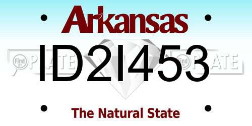 ID2I453 Arkansas License Plate