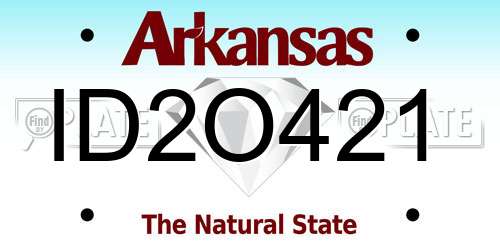 ID2O421 Arkansas License Plate