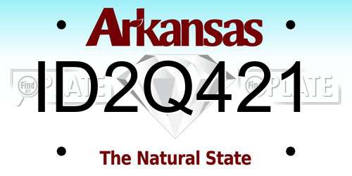ID2Q421 Arkansas License Plate