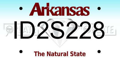 ID2S228 Arkansas License Plate