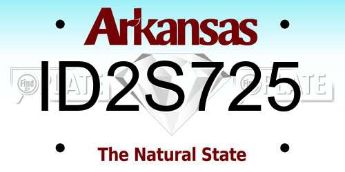 ID2S725 Arkansas License Plate