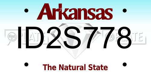 ID2S778 Arkansas License Plate