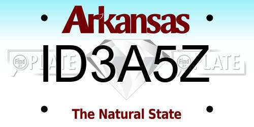 ID3A5Z Arkansas License Plate