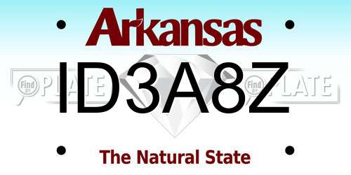 ID3A8Z Arkansas License Plate