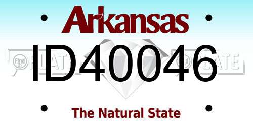 ID40046 Arkansas License Plate