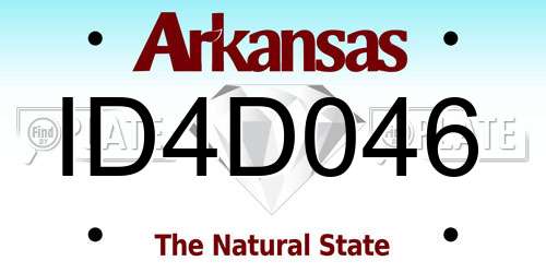 ID4D046 Arkansas License Plate