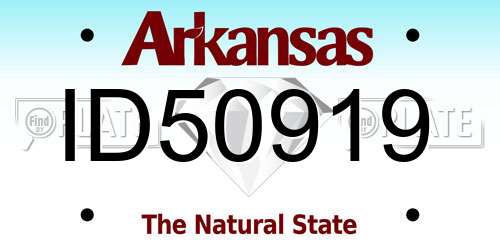 ID50919 Arkansas License Plate