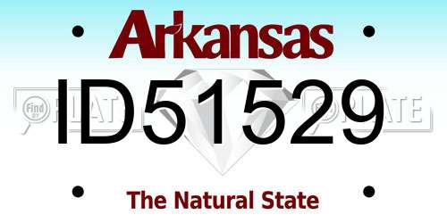 ID51529 Arkansas License Plate