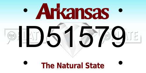 ID51579 Arkansas License Plate