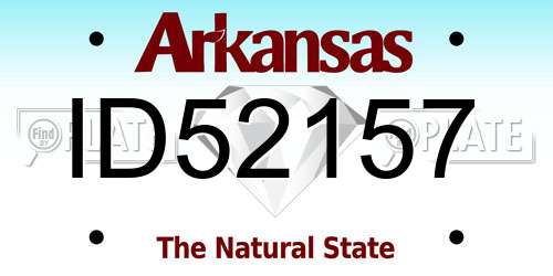 ID52157 Arkansas License Plate