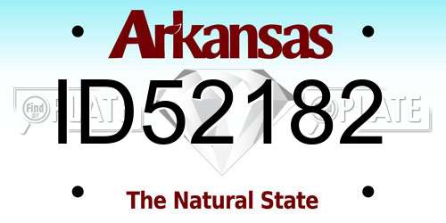 ID52182 Arkansas License Plate
