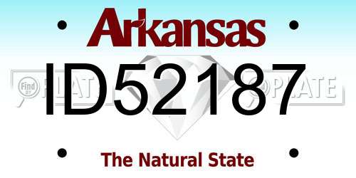ID52187 Arkansas License Plate