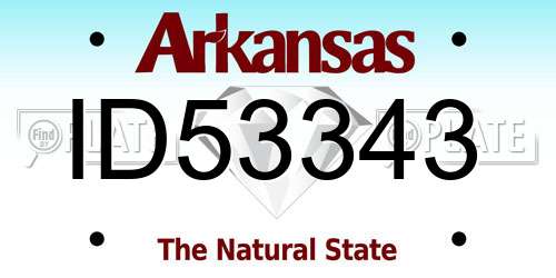 ID53343 Arkansas License Plate