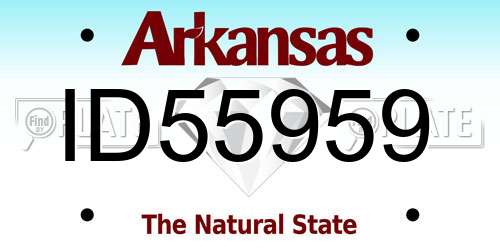 ID55959 Arkansas License Plate