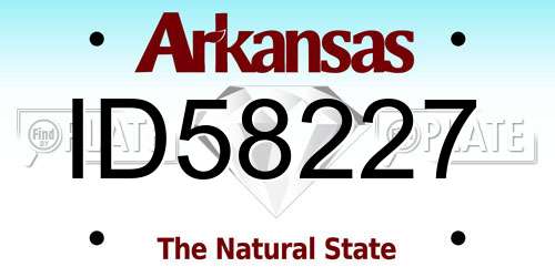 ID58227 Arkansas License Plate