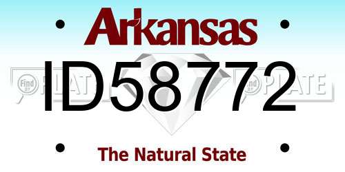 ID58772 Arkansas License Plate