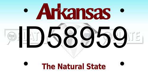 ID58959 Arkansas License Plate