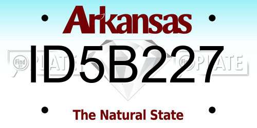 ID5B227 Arkansas License Plate