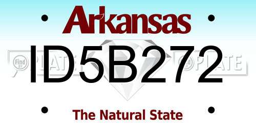 ID5B272 Arkansas License Plate