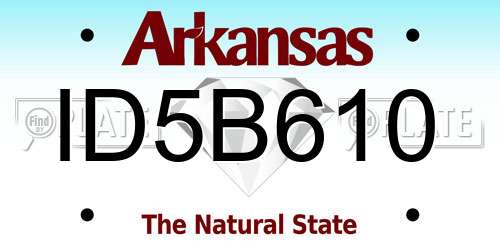 ID5B610 Arkansas License Plate