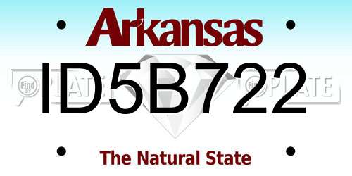 ID5B722 Arkansas License Plate
