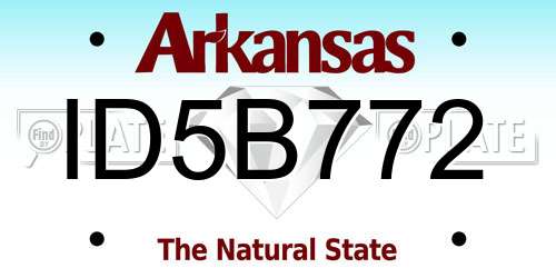 ID5B772 Arkansas License Plate