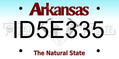 ID5E335 Arkansas License Plate