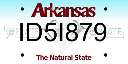 ID5I879 Arkansas License Plate