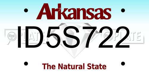 ID5S722 Arkansas License Plate