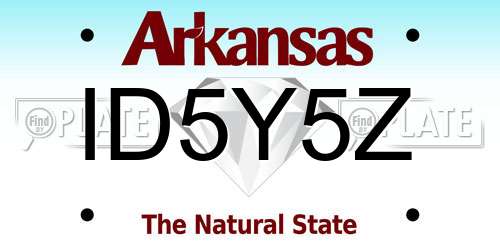 ID5Y5Z Arkansas License Plate