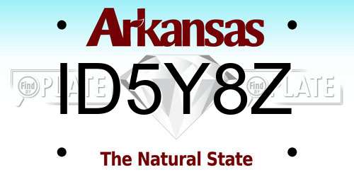 ID5Y8Z Arkansas License Plate
