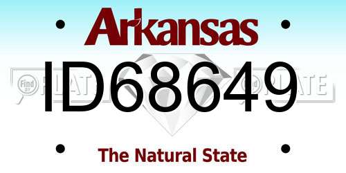 ID68649 Arkansas License Plate