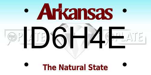 ID6H4E Arkansas License Plate
