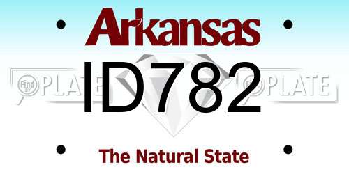 ID782 Arkansas License Plate