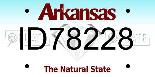 ID78228 Arkansas License Plate