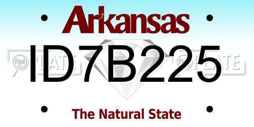 ID7B225 Arkansas License Plate