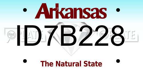 ID7B228 Arkansas License Plate