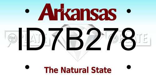 ID7B278 Arkansas License Plate