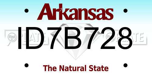 ID7B728 Arkansas License Plate