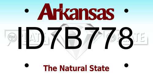 ID7B778 Arkansas License Plate