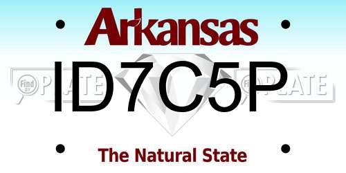 ID7C5P Arkansas License Plate