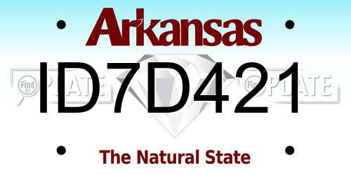 ID7D421 Arkansas License Plate
