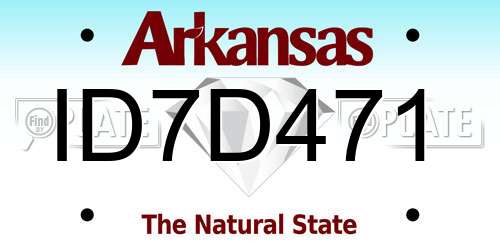 ID7D471 Arkansas License Plate