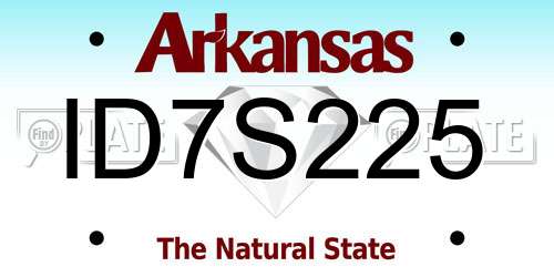 ID7S225 Arkansas License Plate