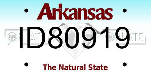 ID80919 Arkansas License Plate